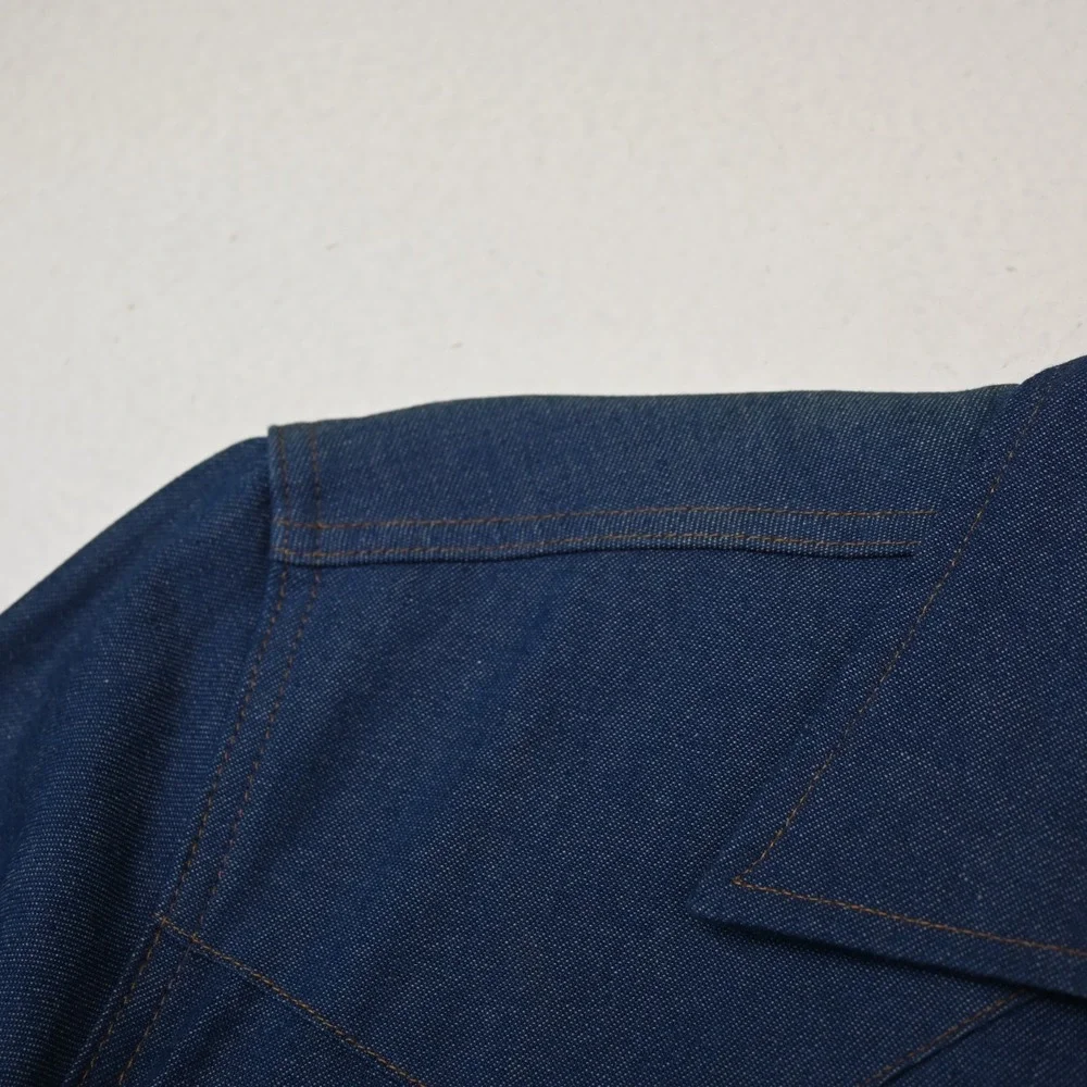 Vtg Wrangler Large Cotton Denim Pearl Snap L/S Western Rockabilly Rodeo Shirt - Picture 6 of 12